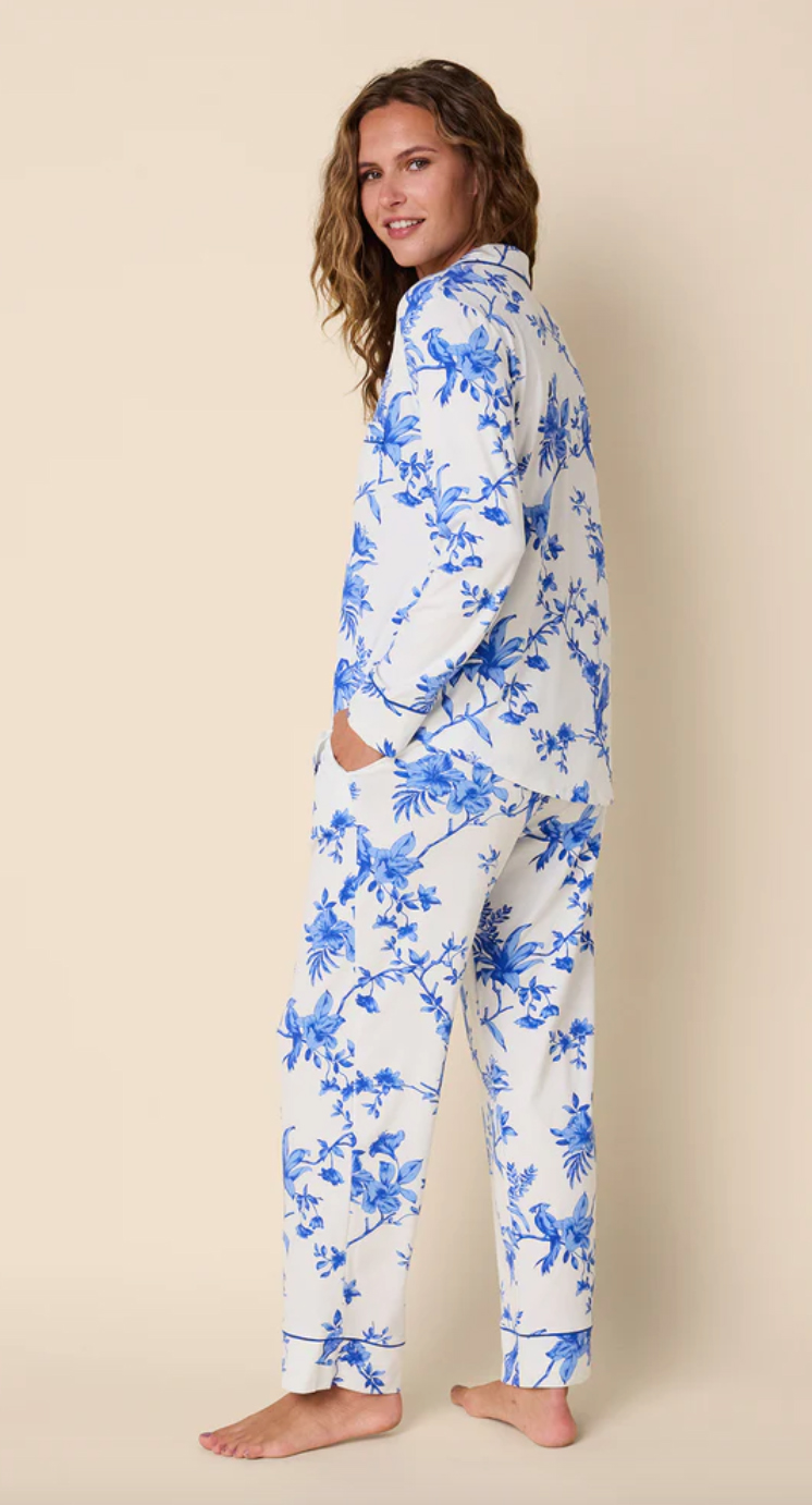 The Cat's Pajamas Women's Bluebird Blossom Pima Knit Cotton Classic